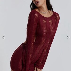 Jaded London Burgundy Mini Dress